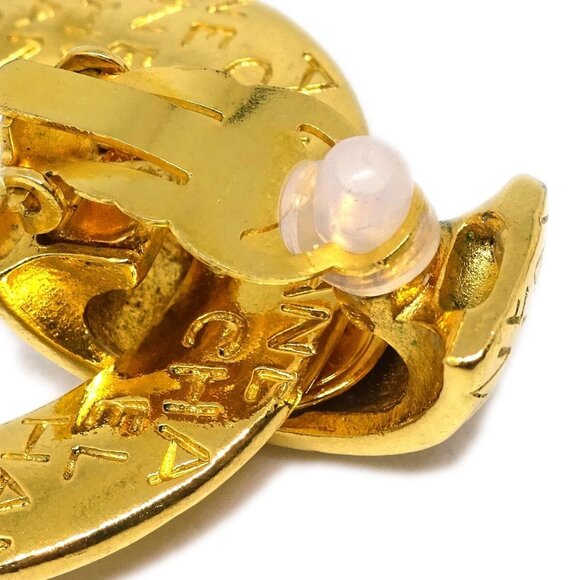 Chanel Dangle Hoop Earrings Clip-On Gold - Picture 3 of 4